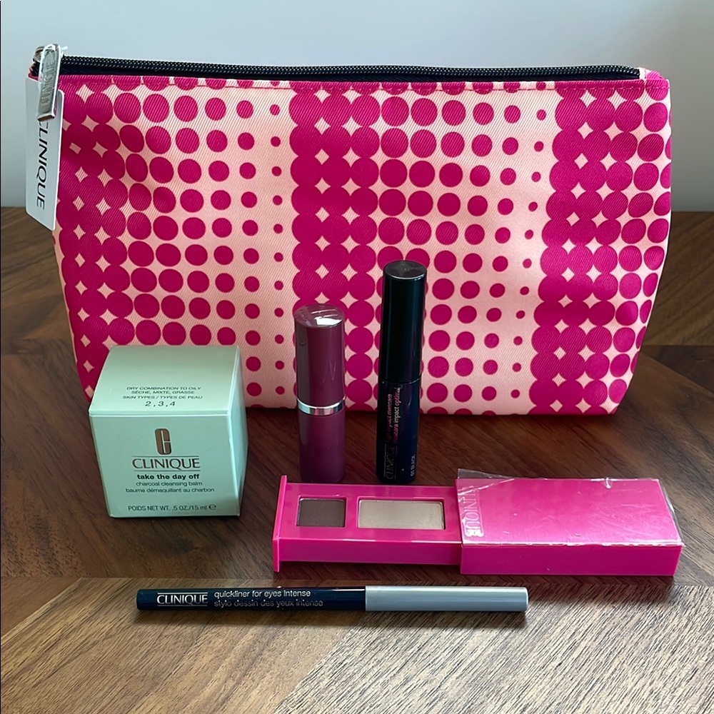 Clinique Makeup Set with Pink Pouch